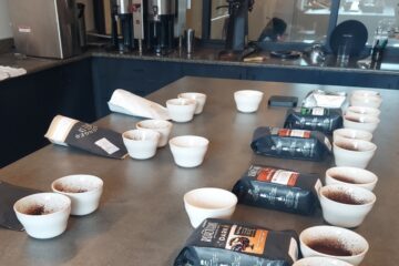 The tasting at the Roasterie